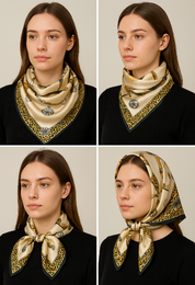 Anyyou Fashion Premium Satin Square Scarf – Leopard Print Silk-Feel Neckwrap for Women