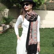 Anyyou 100% Pure Merino Wool Pink Poncho Winter Large Scarf Pashmina Shawl Bandana Neck Wrap For Women