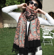 Anyyou 100% Pure Merino Wool Pink Poncho Winter Large Scarf Pashmina Shawl Bandana Neck Wrap For Women