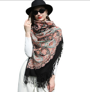 Anyyou 100% Pure Merino Wool Pink Poncho Winter Large Scarf Pashmina Shawl Bandana Neck Wrap For Women