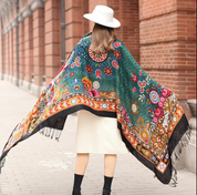Anyyou 100% Pure Merino Wool Multicolor Poncho Winter Large Scarf Pashmina Shawl Bandana Neck Wrap For Women