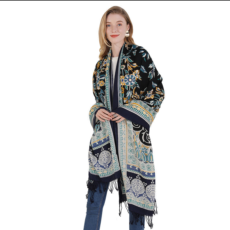 Anyyou 100% Pure Merino Wool Silver Grey Poncho Winter Large Scarf Pashmina Shawl Bandana Neck Wrap For Women