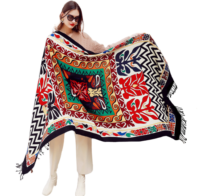 Anyyou 100% Merino Wool Black Beige Garden Neck Wrap Silk Satin Large Winter Scarf Pashmina Shawl Bandana Perfect For Women Ladies Fashion Style