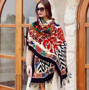 Anyyou 100% Merino Wool Black Beige Garden Neck Wrap Silk Satin Large Winter Scarf Pashmina Shawl Bandana Perfect For Women Ladies Fashion Style