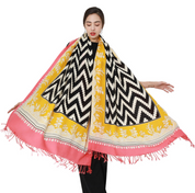 Anyyou 100% Merino Wool Pink Yellow Neck Wrap Silk Satin Large Winter Scarf Pashmina Shawl Bandana Perfect For Women Ladies Fashion Style