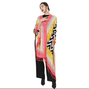 Anyyou 100% Merino Wool Pink Yellow Neck Wrap Silk Satin Large Winter Scarf Pashmina Shawl Bandana Perfect For Women Ladies Fashion Style