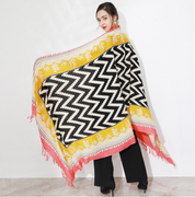 Anyyou 100% Merino Wool Pink Yellow Neck Wrap Silk Satin Large Winter Scarf Pashmina Shawl Bandana Perfect For Women Ladies Fashion Style