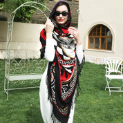 Anyyou 100% Pure Merino Wool Black Poncho Winter Large Scarf Pashmina Shawl Bandana Neck Wrap For Women