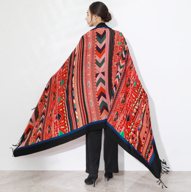 Anyyou 100% Merino Wool Red Neck Wrap Silk Satin Large Winter Scarf Pashmina Shawl Bandana Perfect For Women Ladies Fashion Style