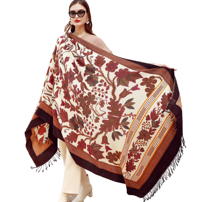 Title Anyyou 100% Merino Wool Coffee Neck Wrap Silk Satin Large Winter Scarf Pashmina Shawl Bandana Perfect For Women Ladies Fashion Style