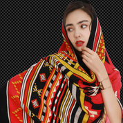 Anyyou 100% Merino Wool Red Native West  Silk Satin Large Winter Scarf Pashmina Shawl Bandana Perfect For Women Ladies Fashion Style