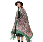 Anyyou 100% Merino Wool Patterns And Greens  Silk Satin Large Winter Scarf Pashmina Shawl Bandana Perfect For Women Ladies Fashion Style