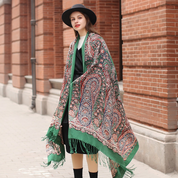 Anyyou 100% Merino Wool Patterns And Greens  Silk Satin Large Winter Scarf Pashmina Shawl Bandana Perfect For Women Ladies Fashion Style