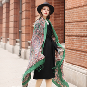 Anyyou 100% Merino Wool Patterns And Greens  Silk Satin Large Winter Scarf Pashmina Shawl Bandana Perfect For Women Ladies Fashion Style