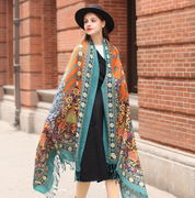 Anyyou 100% Merino Wool Simple Blue Colored Patterns Neck Silk Satin Large Winter Scarf Pashmina Shawl Bandana Perfect For Women Ladies Fashion Style