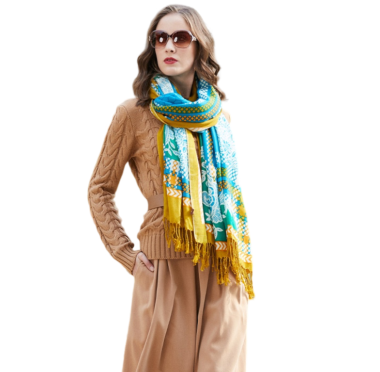 Anyyou 100% Merino Wool Arctic  Silk Satin Large Winter Scarf Pashmina Shawl Bandana Perfect For Women Ladies Fashion Style