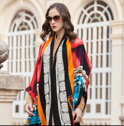 Anyyou 100% Merino Wool Multi-Color Multipatten  Silk Satin Large Winter Scarf Pashmina Shawl Bandana Perfect For Women Ladies Fashion Style