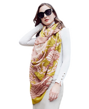 Anyyou 100% Merino Wool Yellow Pink Elegance Neck Silk Satin Large Winter Scarf Pashmina Shawl Bandana Perfect For Women Ladies Fashion Style
