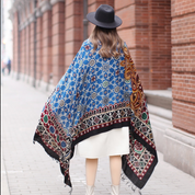 Anyyou 100% Merino Wool Black Multipatterns  Silk Satin Large Winter Scarf Pashmina Shawl Bandana Perfect For Women Ladies Fashion Style