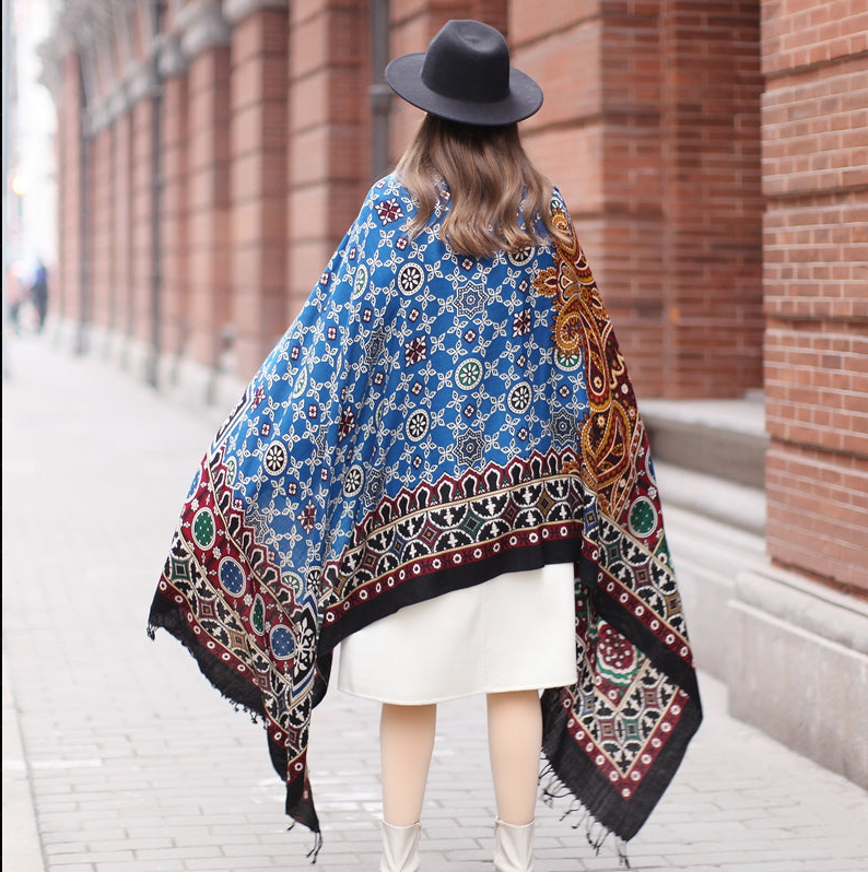 Anyyou 100% Merino Wool Black Multipatterns  Silk Satin Large Winter Scarf Pashmina Shawl Bandana Perfect For Women Ladies Fashion Style