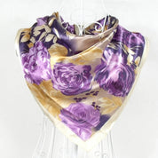 Anyyou Fashion Premium Satin Square Scarf – Purple Silk-Feel Neckwrap for Women