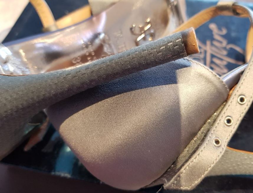 Fabi satin / leather peep-toe heels