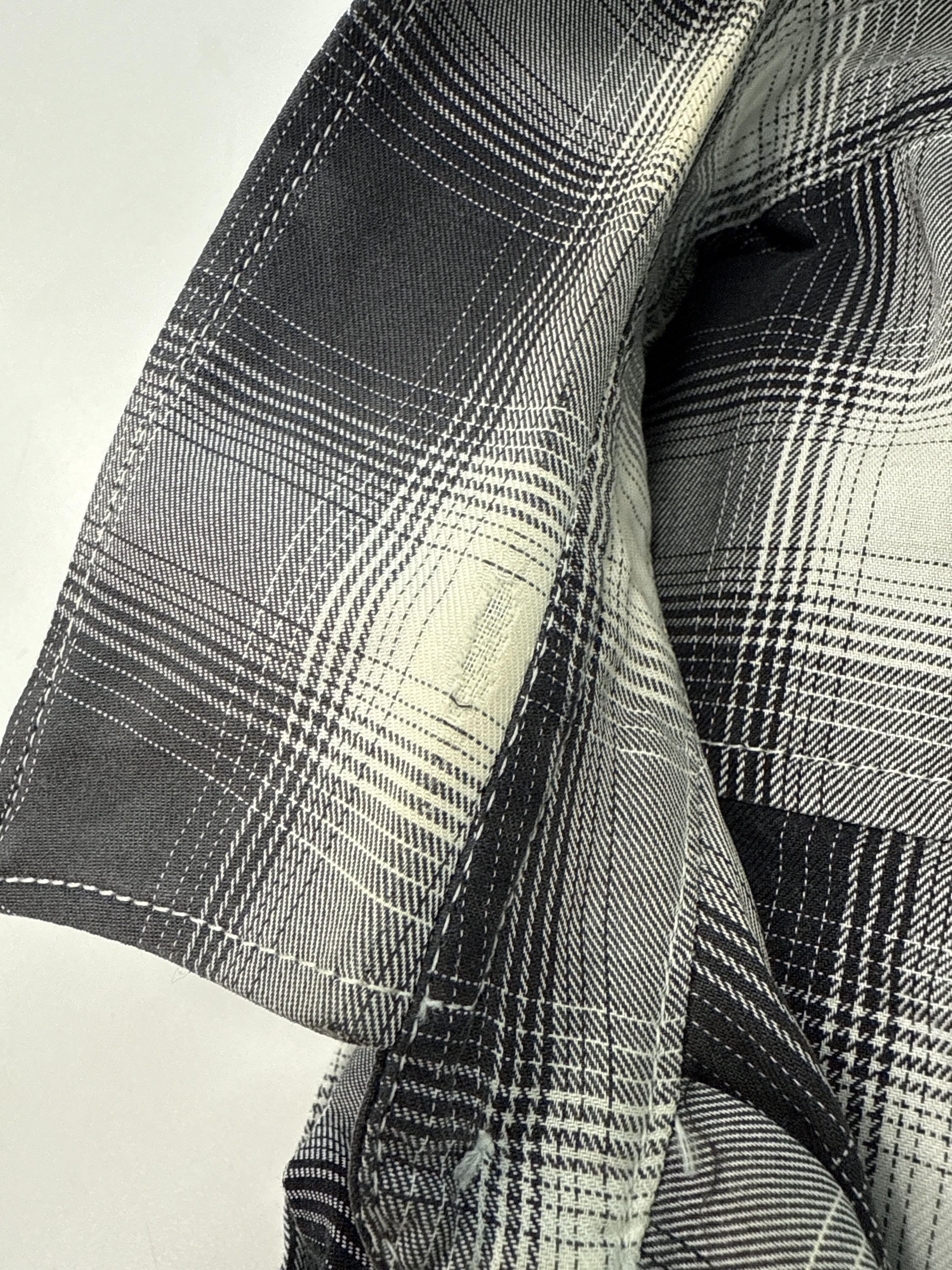 G Star Raw Black and White Plaid Button Down Shirt